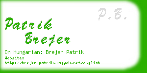 patrik brejer business card